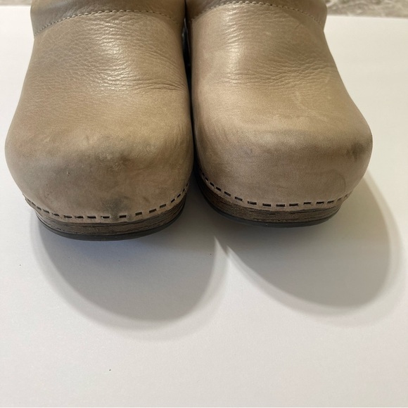 Dansko Women EU 43 US 12.5-13 Soft Leather Slip On Clogs Mules Tan Beige Nursing - Picture 10 of 11